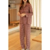 Đồ Bộ Mặc Nhà Nữ Lila Kẻ Caro Dài Cổ, Cotton Mềm Mịn, Thoải Mái, Giá 254.150 VND 2
