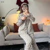 Đồ bộ mặc nhà nữ Suna Clothing P17 caro, cổ bẻ, cotton Nhật mềm mịn, giảm giá 299k 6