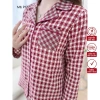 Đồ bộ mặc nhà nữ Suna Clothing P17 caro, cổ bẻ, cotton Nhật mềm mịn, giảm giá 299k 10