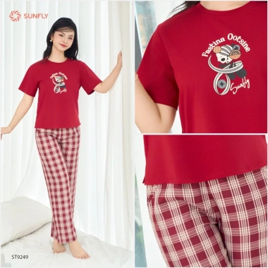 Đồ bộ mặc nhà nữ SUNFLY áo cotton compact cộc tay và quần dài Kate ST9.249 - Giá ưu đãi 475k 4 Đồ bộ mặc nhà nữ SUNFLY áo cotton compact cộc tay và quần dài Kate ST9.249 - Giá ưu đãi 475k 4