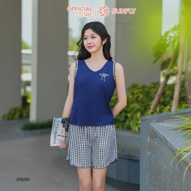 Đồ bộ mặc nhà nữ SUNFLY áo cotton sát nách quần sooc kate ST9.293 giảm còn 419k 7 Đồ bộ mặc nhà nữ SUNFLY áo cotton sát nách quần sooc kate ST9.293 giảm còn 419k 7
