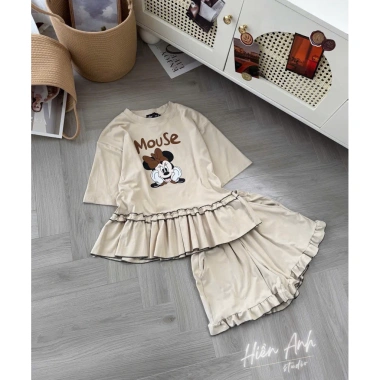 Đồ Bộ Mặc Nhà Thun Cotton Viền Ren Trái Tim + Quần Suông Gấu Bèo – Giá 310k (từ 397k)