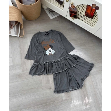 Đồ Bộ Mặc Nhà Thun Cotton Viền Ren Trái Tim + Quần Suông Gấu Bèo – Giá 310k (từ 397k)