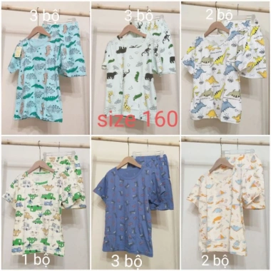 Đồ bộ ngắn tay xuất hàn cho bé trai, bé gái size 28-48kg giá chỉ 53.400đ