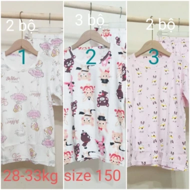 Đồ bộ ngắn tay xuất hàn cho bé trai, bé gái size 28-48kg giá chỉ 53.400đ