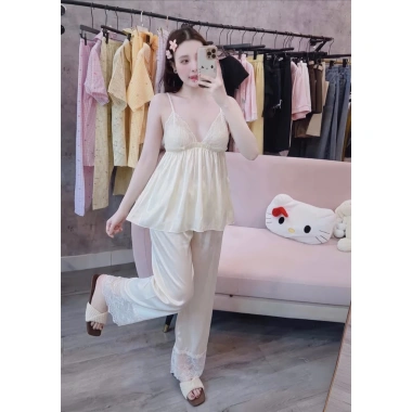 Đồ Bộ Ngủ Nữ 2 Dây Voan Tơ Nguyên Bộ Áo Quần Lót Phối Ren Size 40-60kg Giá 92.400₫ 6 Đồ Bộ Ngủ Nữ 2 Dây Voan Tơ Nguyên Bộ Áo Quần Lót Phối Ren Size 40-60kg Giá 92.400₫ 6