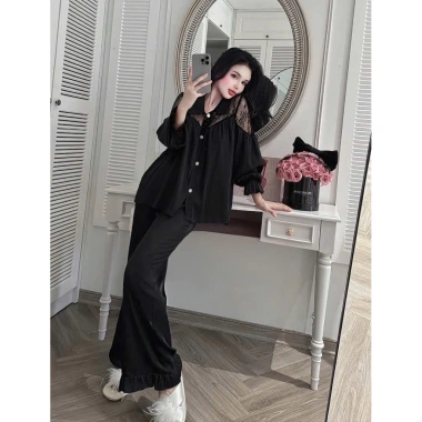 Đồ Bộ Ngủ Nữ Lụa Latin Mềm Mịn Dài Tay Free Size 40-60kg Giá ưu đãi 197.650đ