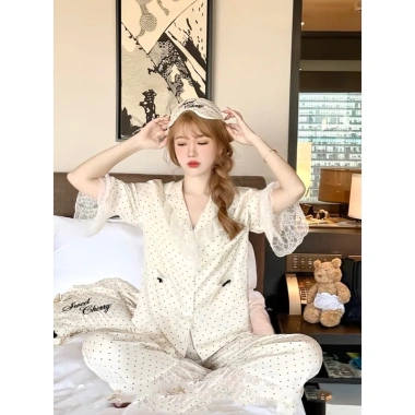 Đồ Bộ Ngủ Nữ Lụa Latin Mềm Mịn Dài Tay Free Size 40‑60kg Giá 197.650đ