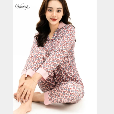 Đồ bộ ngủ Pijama VADESI nữ, quần dài áo dài tay lụa Latin, thoáng mát, giá 329.000 VND 5