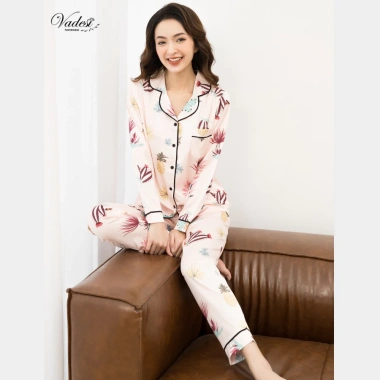 Đồ bộ ngủ Pijama VADESI nữ, quần dài áo dài tay lụa Latin, thoáng mát, giá 329.000 VND 9