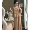 Đồ Bộ Ngủ Tiểu Thư Áo Cổ V Xếp Ly Lụa Latin Mềm Mịn Free Size 40-58kg 229k 3