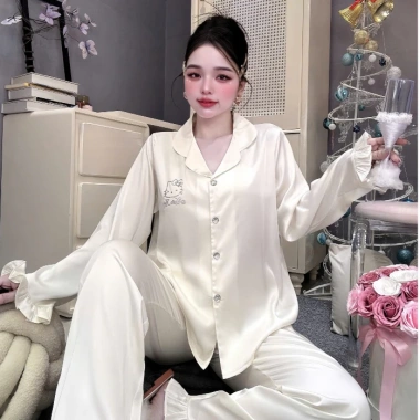 Đồ bộ ngủ tiểu thư Kitty áo túi ép đá mèo lụa Latin mềm mịn, free size 40‑58kg giảm giá 214.400₫ 10 Đồ bộ ngủ tiểu thư Kitty áo túi ép đá mèo lụa Latin mềm mịn, free size 40‑58kg giảm giá 214.400₫ 10