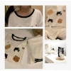 Đồ bộ nỉ gấu Bear chấm bi nữ dài tay màu kem 2 size S M mềm mịn giá ưu đãi 149k 5