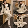 Đồ bộ nỉ gấu Bear chấm bi nữ dài tay màu kem 2 size S M mềm mịn giá ưu đãi 149k 7