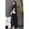 Đồ bộ nữ áo cotton họa tiết số 7+quần ống rộng nơ - Mặc nhà thoải mái, 199k 2