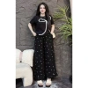 Đồ bộ nữ áo cotton họa tiết số 7+quần ống rộng nơ - Mặc nhà thoải mái, 199k 3