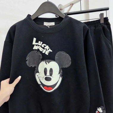 Đồ bộ nữ áo phông nỉ dài tay Mickey quần dài bo gấu cạp chun dây rút 129k 5 Đồ bộ nữ áo phông nỉ dài tay Mickey quần dài bo gấu cạp chun dây rút 129k 5