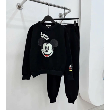 Đồ bộ nữ áo phông nỉ dài tay Mickey quần dài bo gấu cạp chun dây rút 129k 7 Đồ bộ nữ áo phông nỉ dài tay Mickey quần dài bo gấu cạp chun dây rút 129k 7