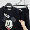 Đồ bộ nữ áo phông nỉ dài tay Mickey quần dài bo gấu cạp chun dây rút 129k 8