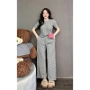 Đồ bộ nữ cotton D29 size 40-85kg, quần dài ống rộng họa tiết nơ, set fullsize đi chơi, mặc nhà - giá 165.454₫ 5