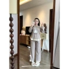 Đồ bộ nữ Juvigo chất len thỏ áo dài tay cổ tròn in hình mix quần suông ống rộng viền bèo tiểu thư 254.595 đồng 4