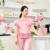 Đồ bộ nữ lụa satin jacquard SUNFLY SP2.217 áo cộc quần dài - cao cấp, giá chỉ 391.200₫ 2