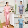 Đồ bộ nữ lụa satin jacquard SUNFLY SP2.217 áo cộc quần dài - cao cấp, giá chỉ 391.200₫ 3