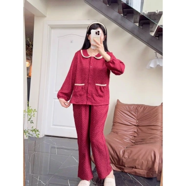 Đồ bộ nữ mặc nhà dài tay hoa nhí, vải mềm mịn thấm hút mồ hôi – 239.200₫