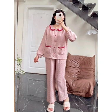Đồ bộ nữ mặc nhà dài tay hoa nhí, vải mềm mịn thấm hút mồ hôi – 239.200₫