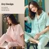 Đồ bộ nữ mặc nhà pijama dài tay lụa ngọc trai cao cấp mát mẻ, mềm mại 158.999 VND 8
