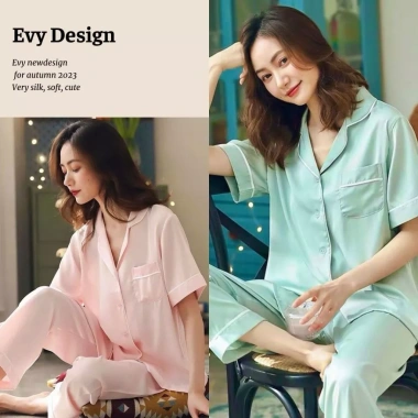 Đồ bộ nữ mặc nhà pijama dài tay lụa ngọc trai cao cấp mát mẻ, mềm mại 158.999 VND