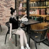 Đồ bộ nữ set áo cardigan cổ bẻ tay ngắn + chân váy xếp ly ngắn họa tết kẻ sang chảnh - Giá 249.000đ 10