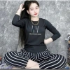 Đồ bộ nữ tay dài quần baggy thêu áo tăm lạnh, quần mango mềm mịn, vạt bầu A689 9