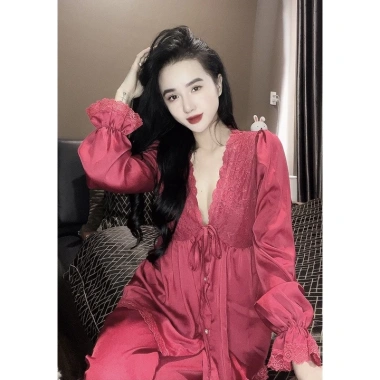 Đồ bộ nút ngọc tiểu thư lụa Latin siêu xinh, giá chỉ 199.000 VND giảm mạnh