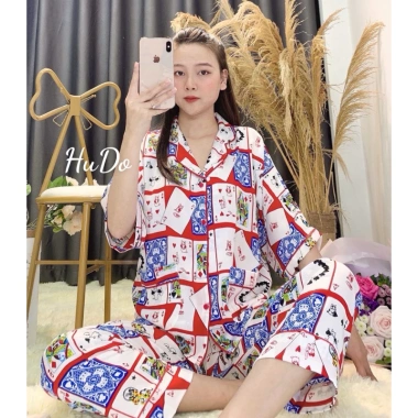 Đồ Bộ Piijama Tết Lá Bài Tứ Sắc – Hoa Tươi Rực Rỡ, Giá 89.000 VNĐ – Hot Trend