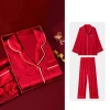Đồ bộ pijama lụa Latin cao cấp tay dài màu đỏ TD063 - Giá chỉ 280.800₫ 7