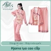 Đồ bộ pijama lụa tay dài, quần dài in hình capybara, size 42-65kg, giá 131.500đ
