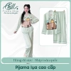 Đồ bộ pijama lụa tay dài, quần dài in hình capybara, size 42-65kg, giá 131.500đ 3