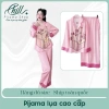 Đồ bộ pijama lụa tay dài, quần dài in hình capybara, size 42-65kg, giá 131.500đ 7