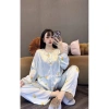 Đồ bộ pijama tay dài, quần dài cổ tròn xinh xắn tiểu thư, size 40‑55kg, giảm tới 139k 5