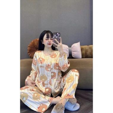 Đồ bộ pijama tay dài, quần dài cổ tròn xinh xắn tiểu thư, size 40‑55kg, giảm tới 139k 6