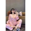 Đồ bộ pijama tay dài, quần dài cổ tròn xinh xắn tiểu thư, size 40‑55kg, giảm tới 139k 8