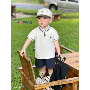 Đồ Bộ Polo Cộc Tay Bé Trai Thêu Chữ Cotton Mềm Thấm Hút Mồ Hôi Size 8 23kg 245k 3 Đồ Bộ Polo Cộc Tay Bé Trai Thêu Chữ Cotton Mềm Thấm Hút Mồ Hôi Size 8 23kg 245k 3
