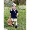 Đồ Bộ Polo Cộc Tay Bé Trai Thêu Chữ Cotton Mềm Thấm Hút Mồ Hôi Size 8 23kg 245k 6