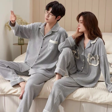 Đồ bộ pyjama nam nữ cotton tổ ong thoáng mát - Đồ mặc nhà thời trang | DANBAM SHOP