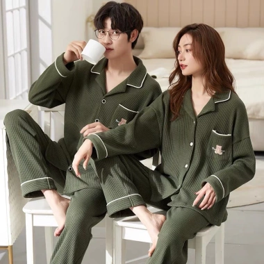 Đồ bộ pyjama nam nữ cotton tổ ong thoáng mát - Đồ mặc nhà thời trang | DANBAM SHOP