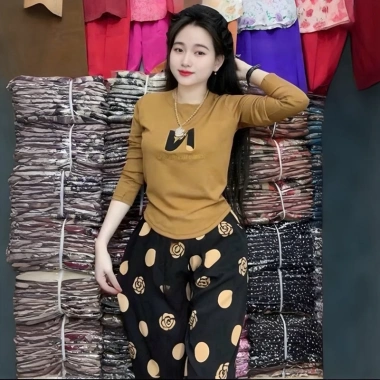 Đồ bộ tay dài Quân Baggy nữ thêu áo tăm lạnh, quần mango mát nhẹ, size 47-75kg – Giá chỉ 180.000₫ 4