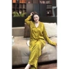 Đồ bộ tay dài, quần dài lụa phi mã cổ thêu sang trọng - nhiều màu, size lên tới 80kg, chỉ 365.000 2