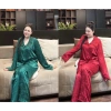Đồ bộ tay dài, quần dài lụa phi mã cổ thêu sang trọng - nhiều màu, size lên tới 80kg, chỉ 365.000 6