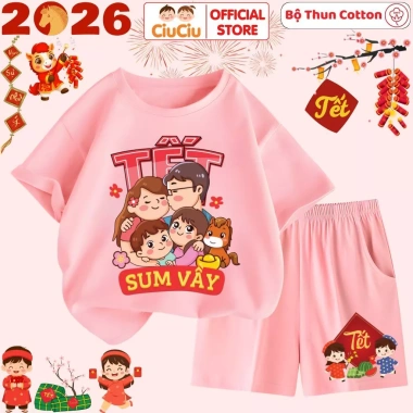 Đồ Bộ Tết CIUCIU KID Quần Áo Thun Cộc Tay Cho Bé Trai & Bé Gái - Giá 179.000₫